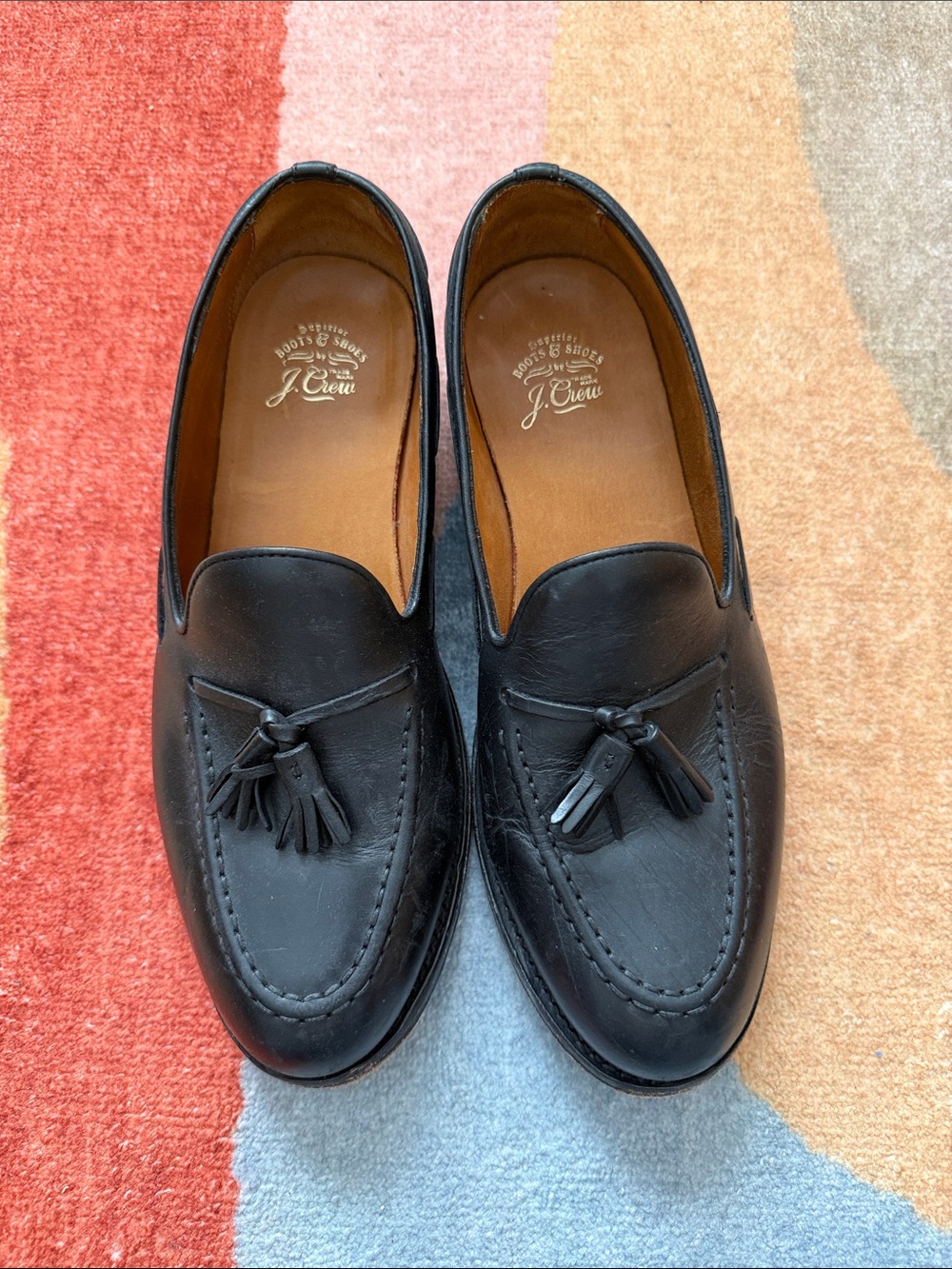 J. Crew Black Leather Tassel Loafers
